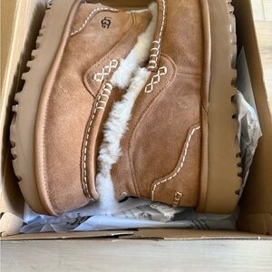 UGG Ansley Suede Shearling Slip-On Loafers